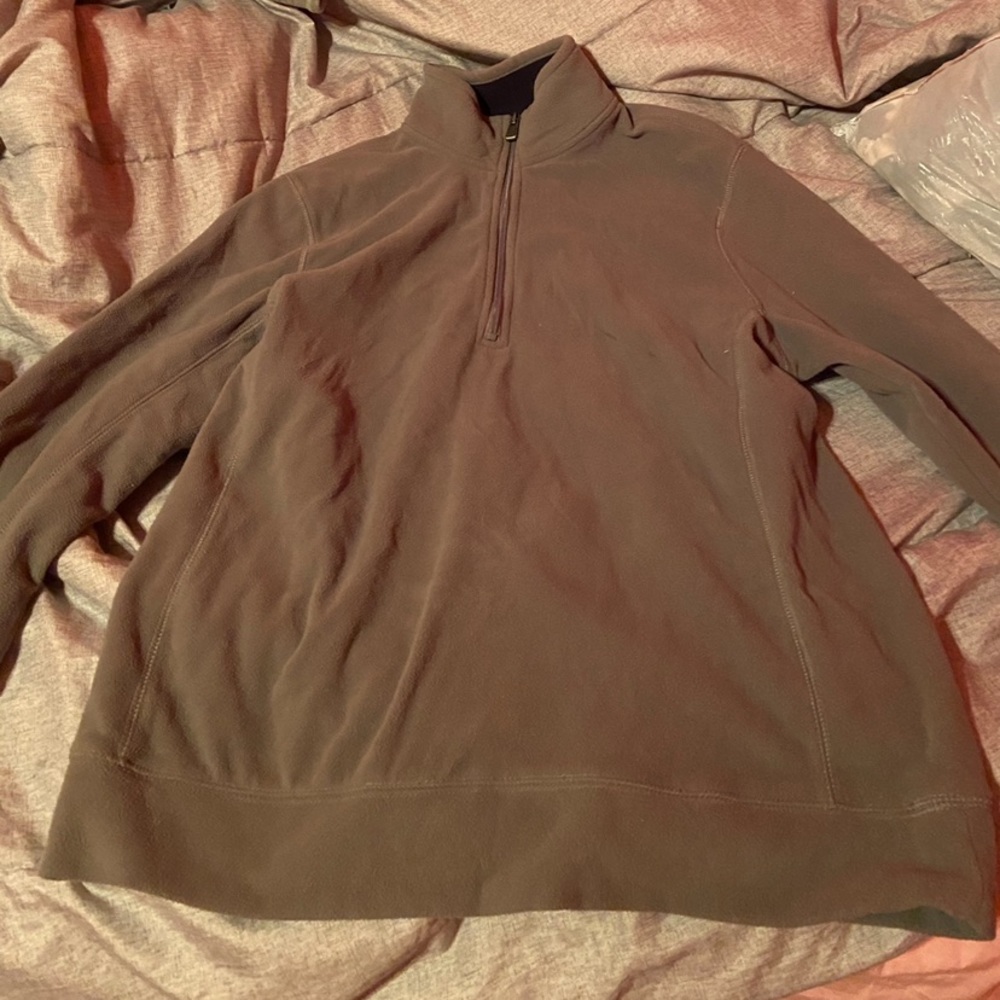 grey fleece sweater